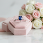 Sapphire Gemstone Vintage Ring-Black Diamonds New York