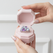 Sky Blue Topaz Amethyst Candy Ring-Black Diamonds New York