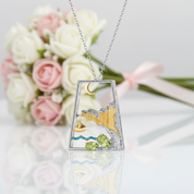 Natural Swiss Blue Topaz Genuine Necklace-Black Diamonds New York