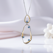 Swiss Blue Topaz Twist Jewelry Set-Black Diamonds New York