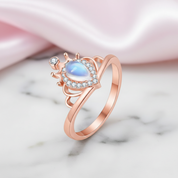 Teardrop Moonstone Ring-Black Diamonds New York
