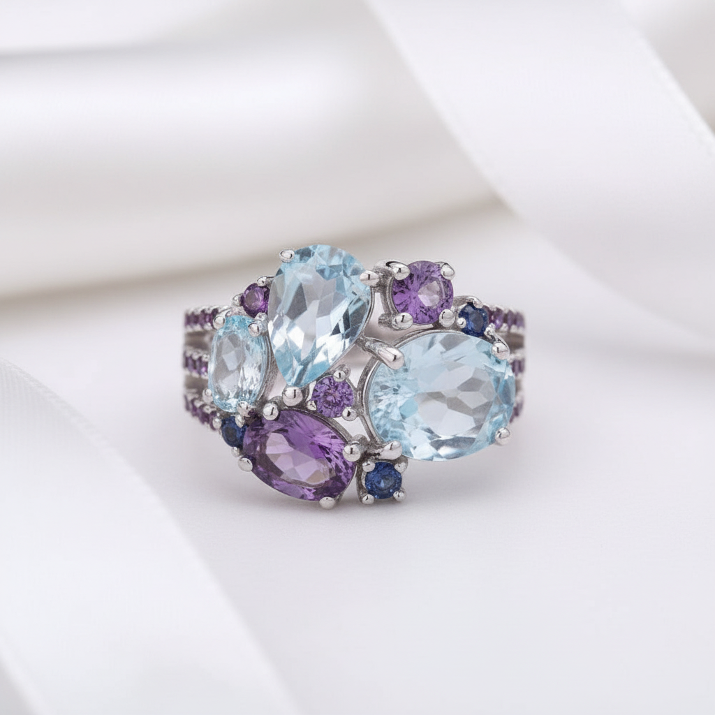 Topaz & Amethyst Jewelry Set-Black Diamonds New York