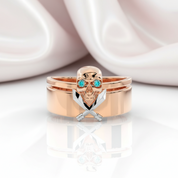 Necromancer's Couples Ring- 14k Rose Gold Video Game Inspired Rings-Black Diamonds New York