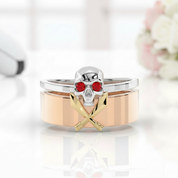 Necromancer's Couples Ring- 14k Rose Gold Video Game Inspired Rings-Black Diamonds New York