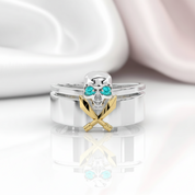 Necromancer's Couples Ring- 14k Rose Gold Video Game Inspired Rings-Black Diamonds New York