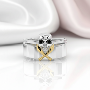 Necromancer's Couples Ring- 14k Rose Gold Video Game Inspired Rings-Black Diamonds New York