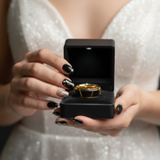 Niche Single Tungsten Men's Wedding Band-Black Diamonds New York