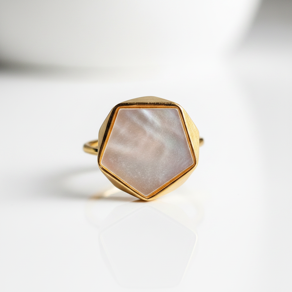 North European Option Geometric Angle Ring-Black Diamonds New York