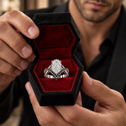 Only You- 1.5 Carat Pear Cut Diamond Option Skull & Roses Wedding Ring-Black Diamonds New York