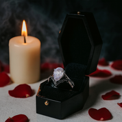 Only You- 1.5 Carat Pear Cut Diamond Skull & Roses Wedding Ring-Black Diamonds New York