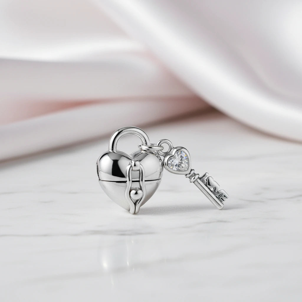 Openable Heart-shaped Forever Love Charms & Pendant-Black Diamonds New York