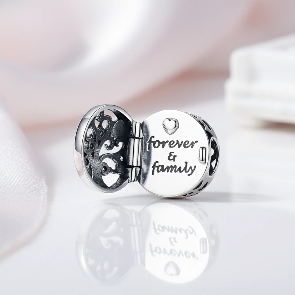 Openable Heart-shaped Forever Love Charms & Pendant-Black Diamonds New York