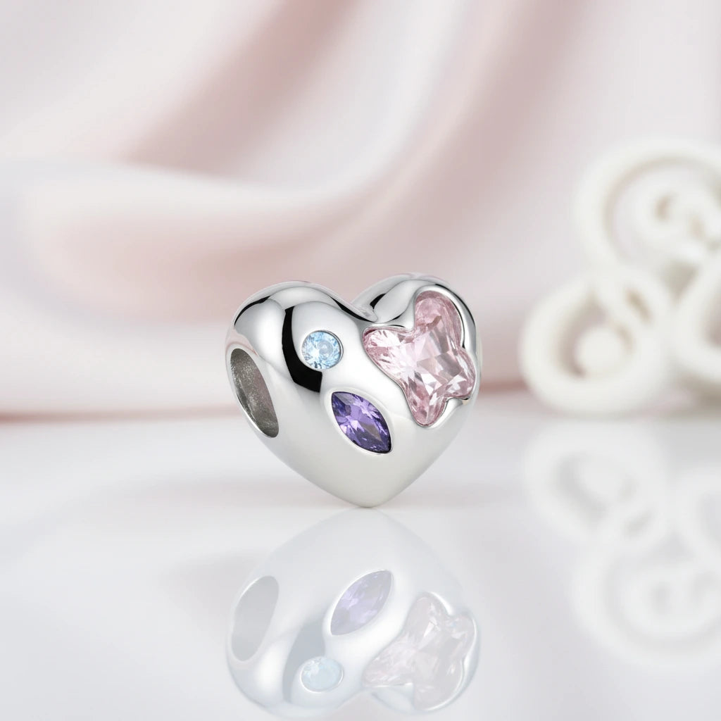 Openable Heart-shaped Forever Love Charms & Pendant-Black Diamonds New York