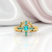 Outlaw's Ring Set- 14k Yellow Gold Video Game Inspired Rings-Black Diamonds New York