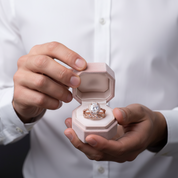 Oval Cut Clear Stone Halo Wedding Ring Set in Rose Gold-Black Diamonds New York