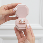 Oval Cut Clear Stone Halo Wedding Ring Set in Rose Gold-Black Diamonds New York