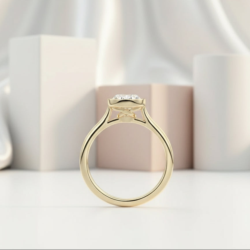 Oval Cut Diamond Solitaire Engagement Ring-Black Diamonds New York