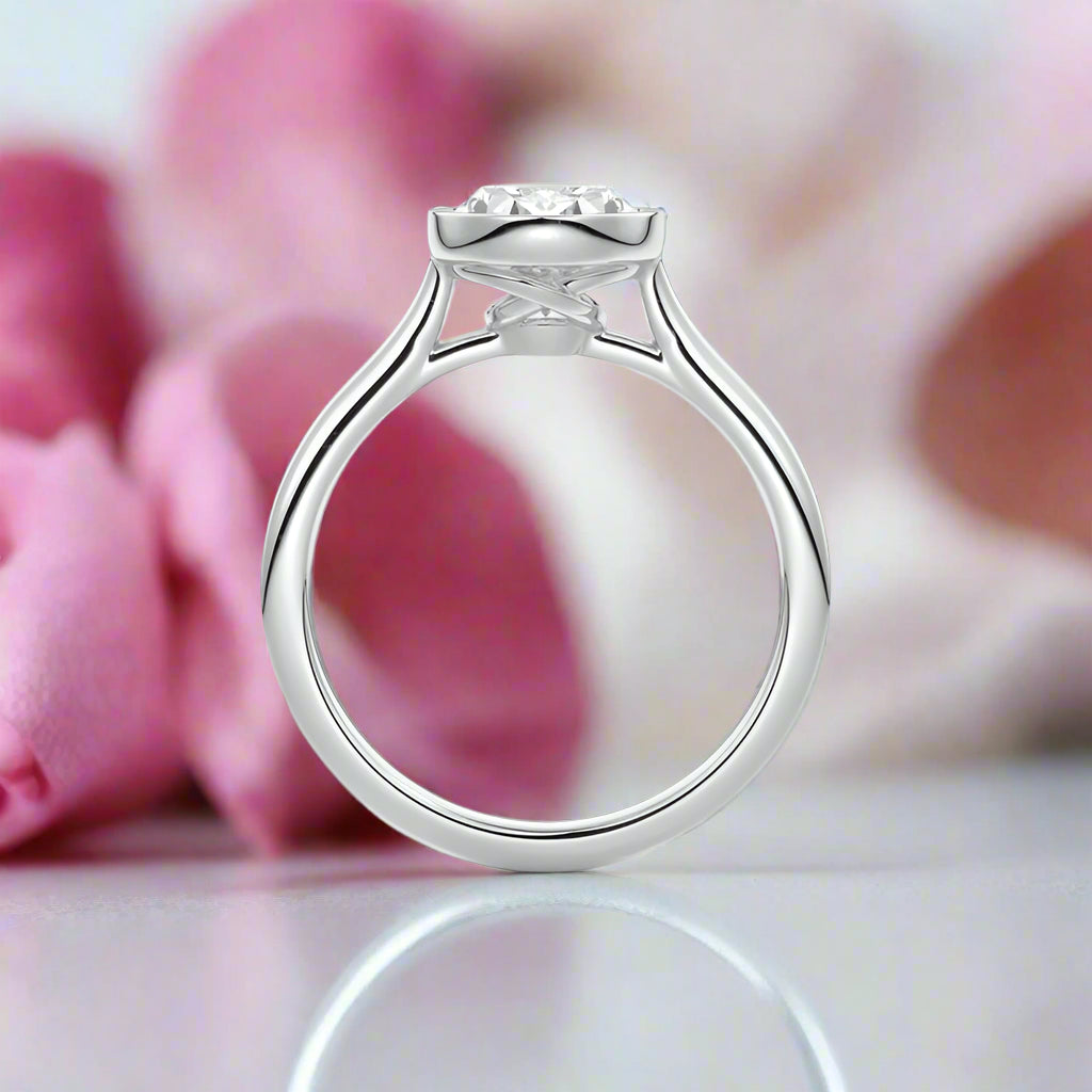 Oval Cut Diamond Solitaire Engagement Ring-Black Diamonds New York