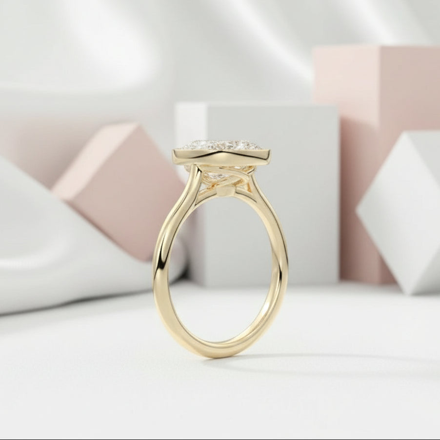 Oval Cut Diamond Solitaire Engagement Ring-Black Diamonds New York