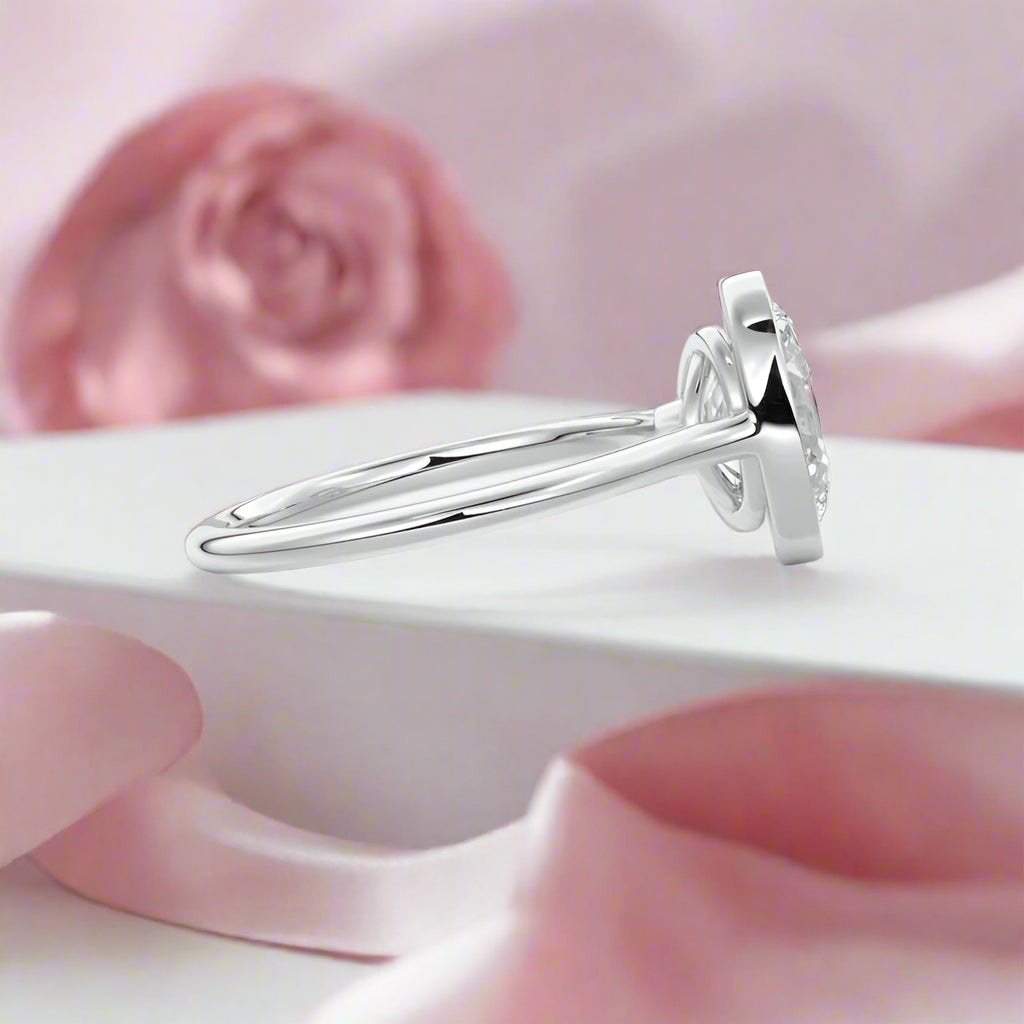 Oval Cut Diamond Solitaire Engagement Ring-Black Diamonds New York