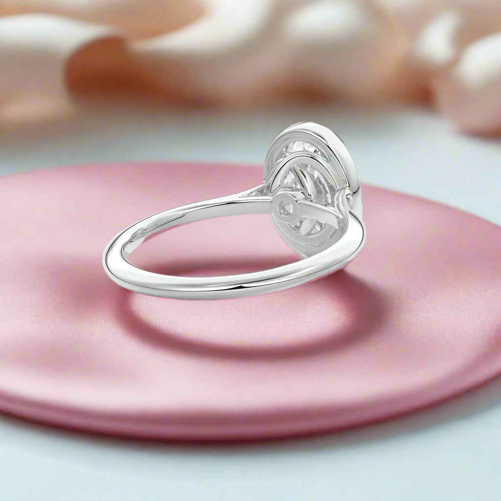 Oval Cut Diamond Solitaire Engagement Ring-Black Diamonds New York