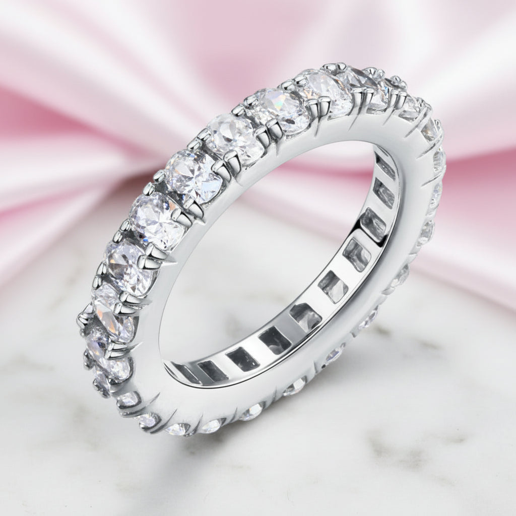 Oval Cut Eternity Diamond Option Band-Black Diamonds New York