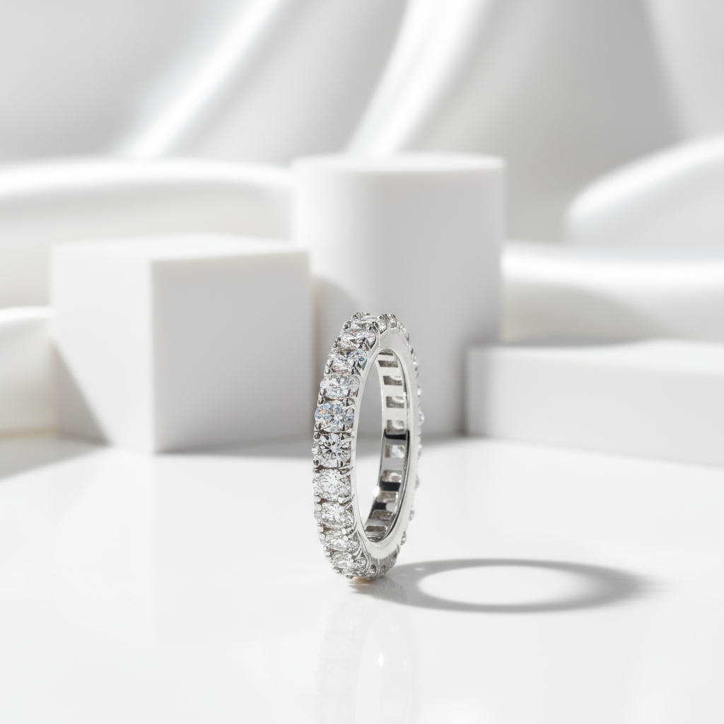 Oval Cut Eternity Diamond Band-Black Diamonds New York