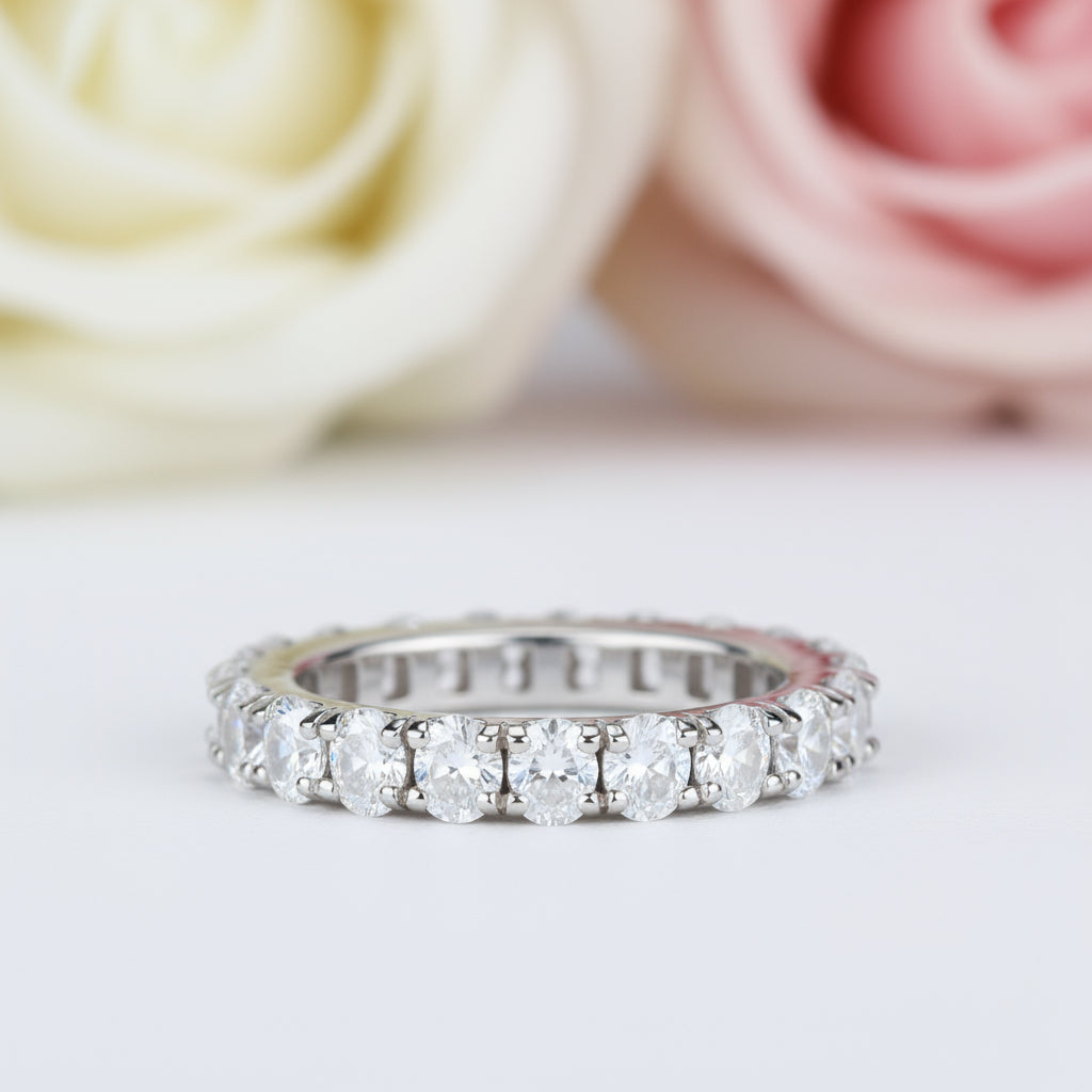 Oval Cut Eternity Diamond Band-Black Diamonds New York