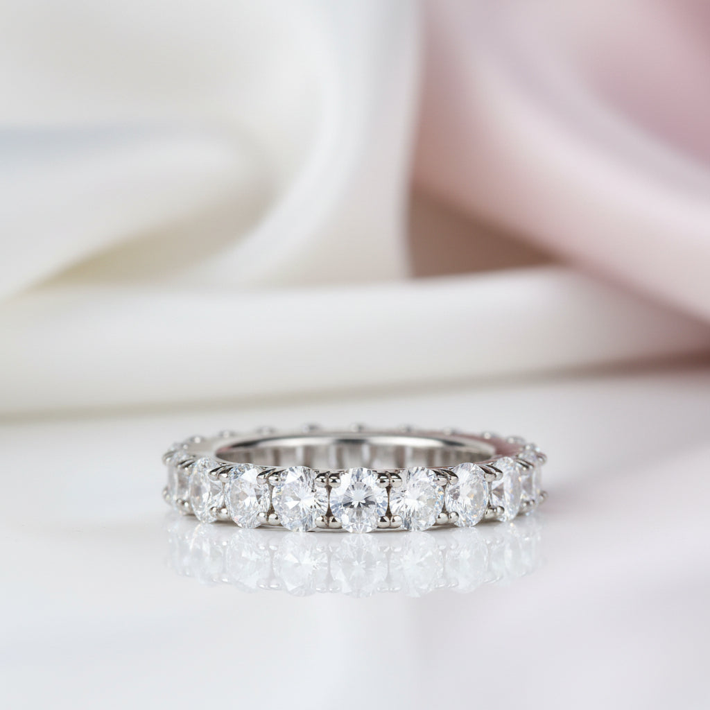 Oval Cut Eternity Diamond Option Band-Black Diamonds New York
