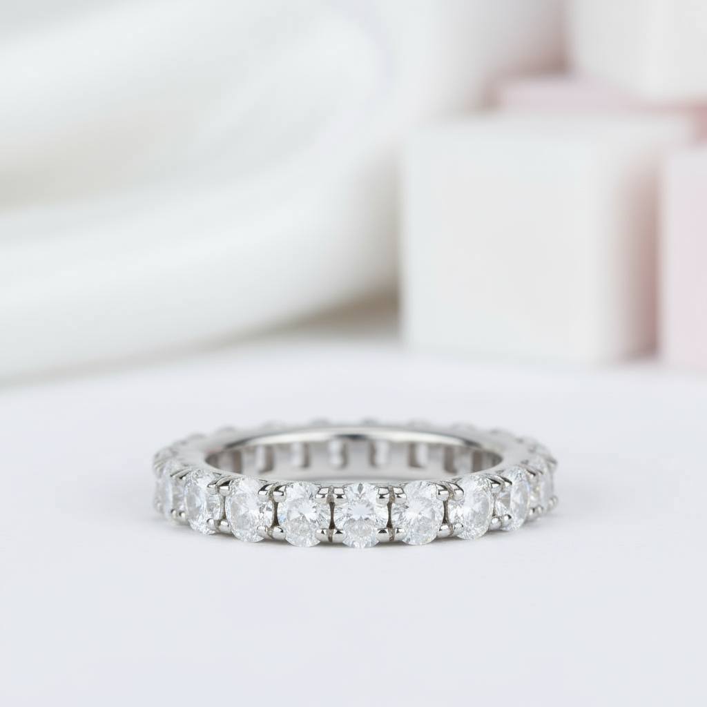 Oval Cut Eternity Diamond Band-Black Diamonds New York