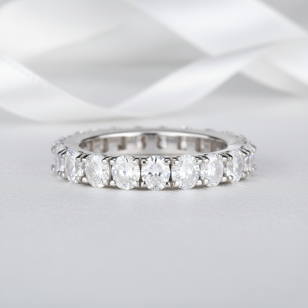 Oval Cut Eternity Diamond Option Band-Black Diamonds New York