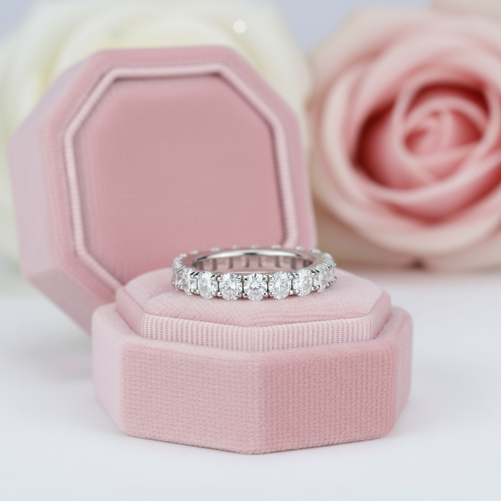 Oval Cut Eternity Diamond Band-Black Diamonds New York