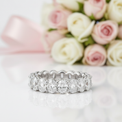 Oval-Cut Diamond Full Eternity Ring-Black Diamonds New York