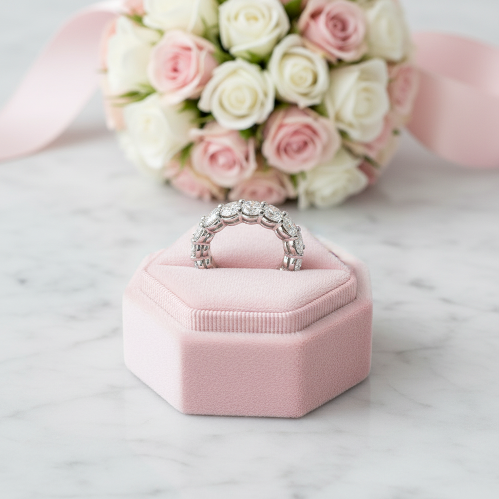 Oval-Cut Diamond Full Eternity Ring-Black Diamonds New York