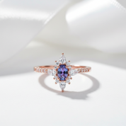 Oval Cut Lab Alexandrite Gemstone-Black Diamonds New York
