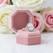 Oval Cut Diamond Antique Halo Engagement Ring-Black Diamonds New York