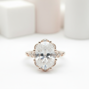 Oval Cut Diamond Classic Halo Engagement Ring-Black Diamonds New York