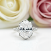 Oval Cut Diamond Classic Halo Engagement Ring-Black Diamonds New York