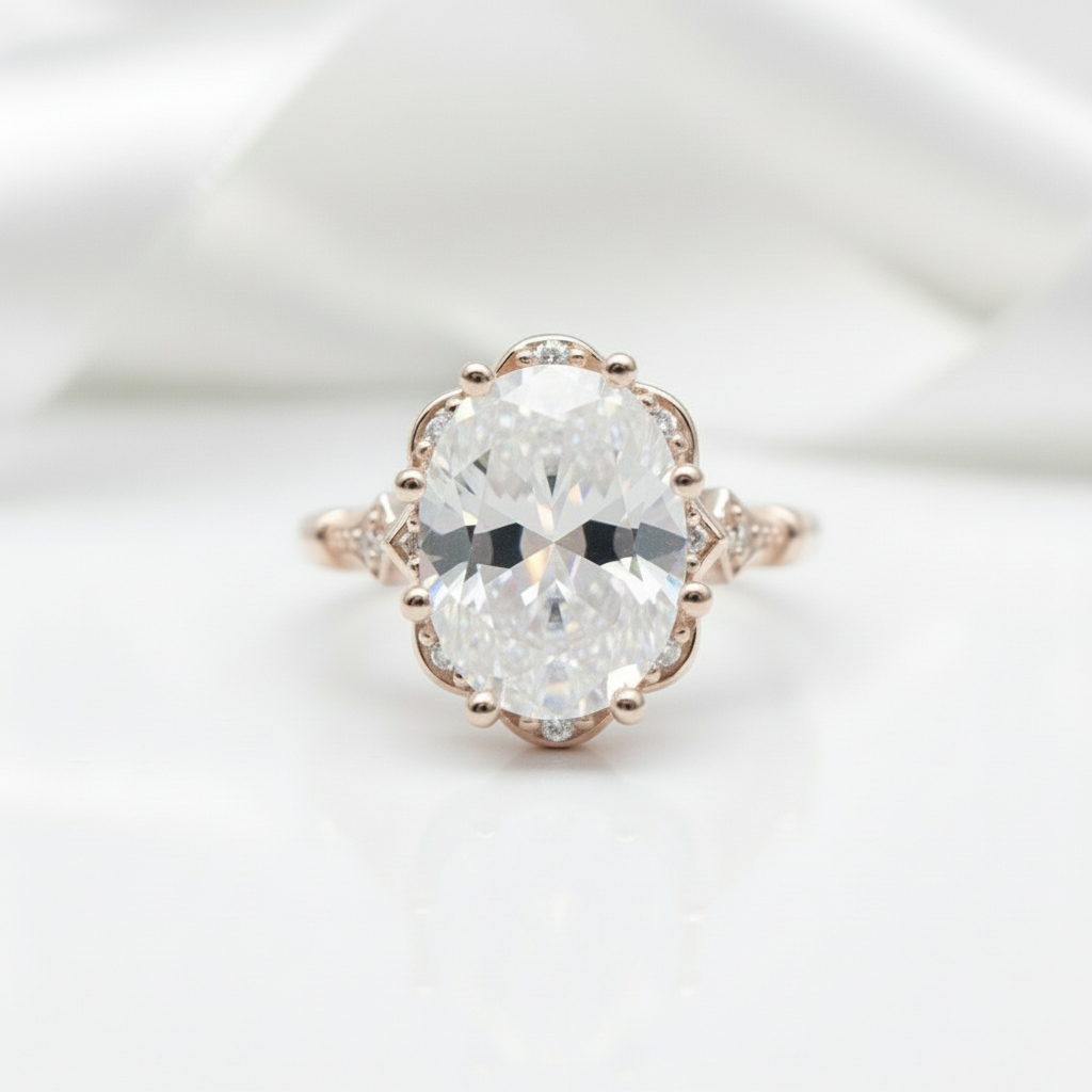 Oval Cut Diamond Classic Halo Engagement Ring-Black Diamonds New York