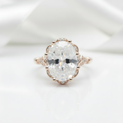 Oval Cut Diamond Classic Halo Engagement Ring-Black Diamonds New York