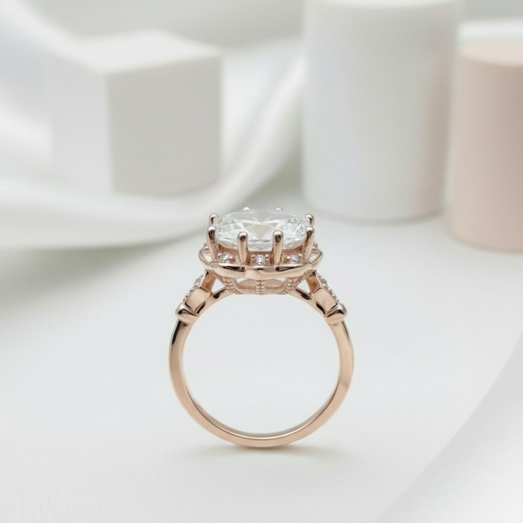 Oval Cut Diamond Classic Halo Engagement Ring-Black Diamonds New York