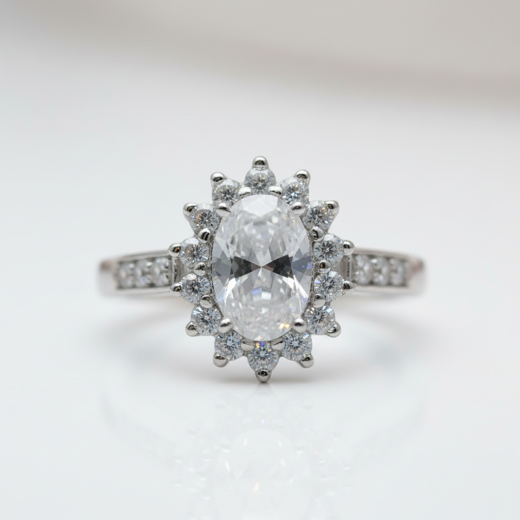 Oval Cut Diamond Option Halo Art Deco Vintage Engagement Ring-Black Diamonds New York