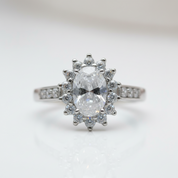 Oval Cut Diamond Option Halo Art Deco Vintage Engagement Ring-Black Diamonds New York