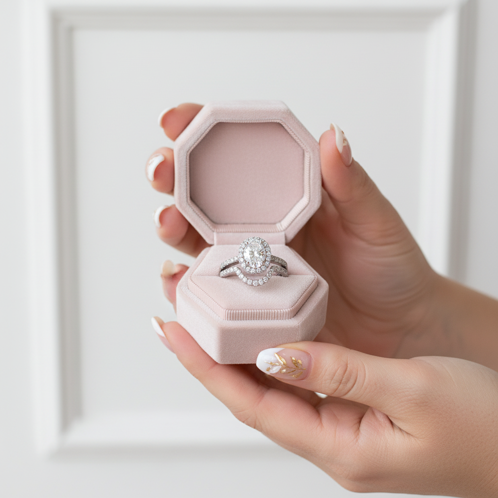 Oval Cut Diamond Option Halo White Gold Engagement Ring Set-Black Diamonds New York