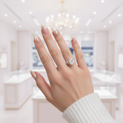 Oval Cut Diamond Rose Gold Dainty Engagement Ring-Black Diamonds New York