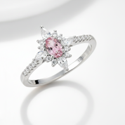 Oval Cut Morganite Gemstone Engagement Ring-Black Diamonds New York