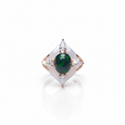 Oval Cut Black Opal Engagement Ring-Black Diamonds New York