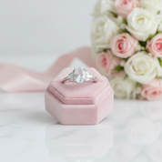 Oval Cut Moonstone Engagement Ring-Black Diamonds New York