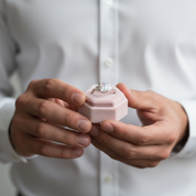 Oval Cut Moonstone Engagement Ring-Black Diamonds New York