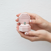 Oval Cut Natural Moss Agate Engagement Ring-Black Diamonds New York